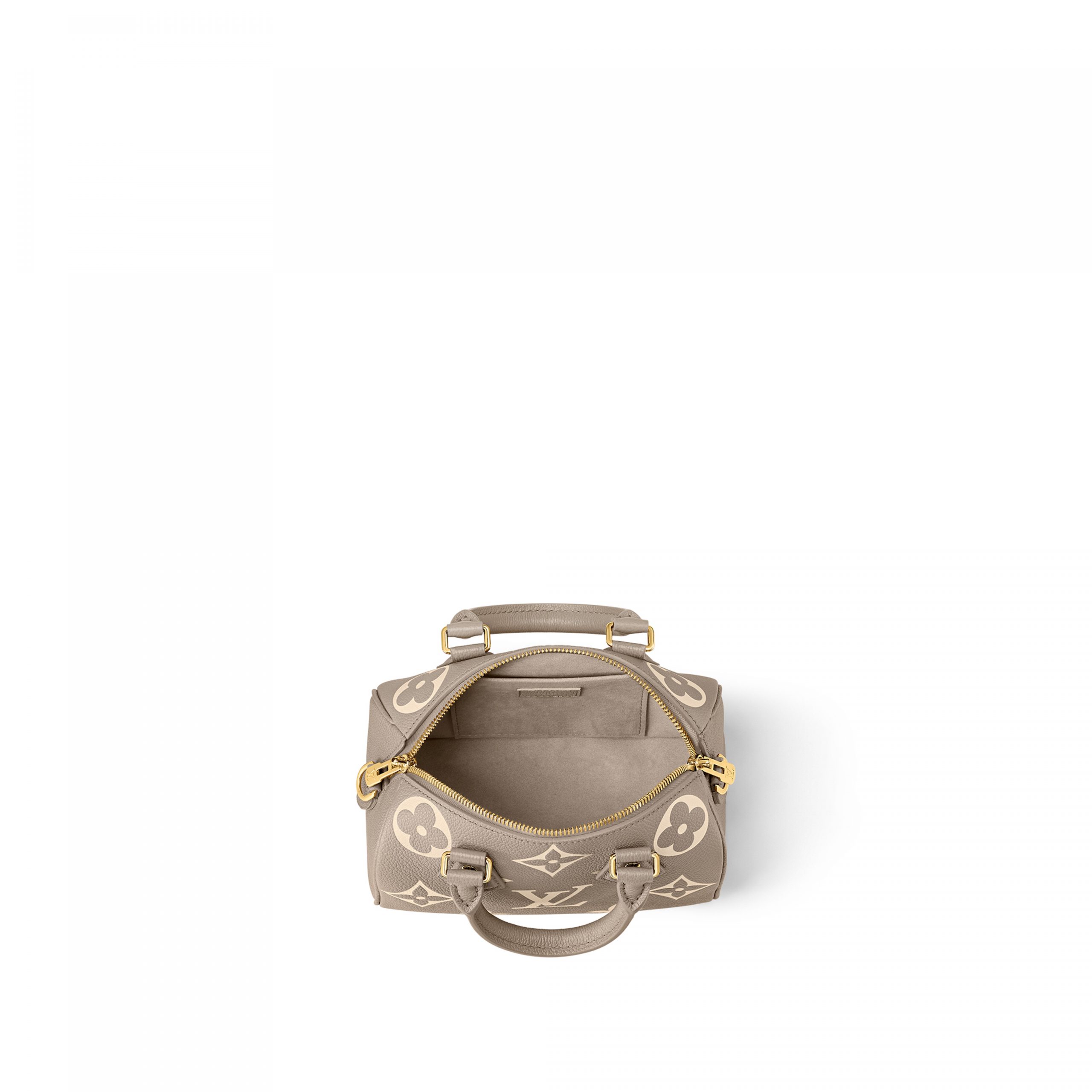 Louis Vuitton M46575 Speedy Bandoulière 20 Bicolor Monogram Empreinte Leather Tourterelle Gray