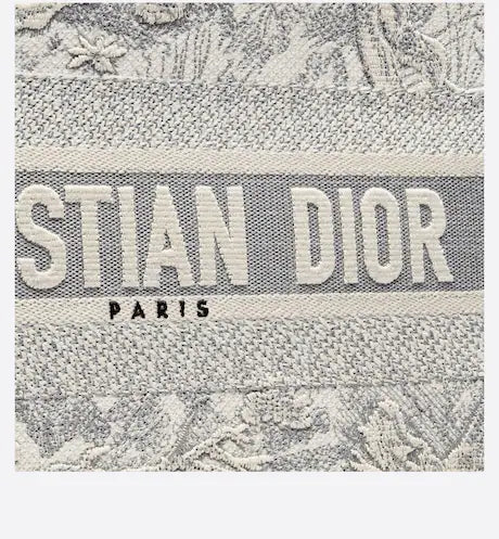 MEDIUM DIOR BOOK TOTE Gray Toile de Jouy Embroidery (36 x 27.5 x 16.5 cm)