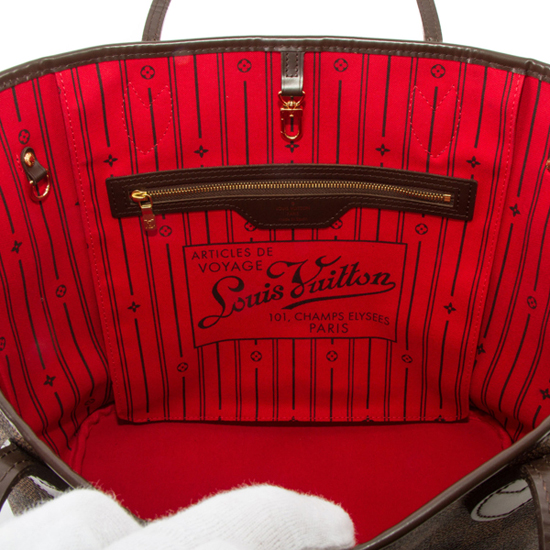 Louis Vuitton N51105 Neverfull MM Shoulder Bag Damier Ebene Canvas