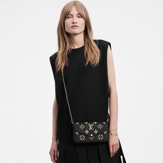 Louis Vuitton Félicie Pochette Gray M69977 Black M80482