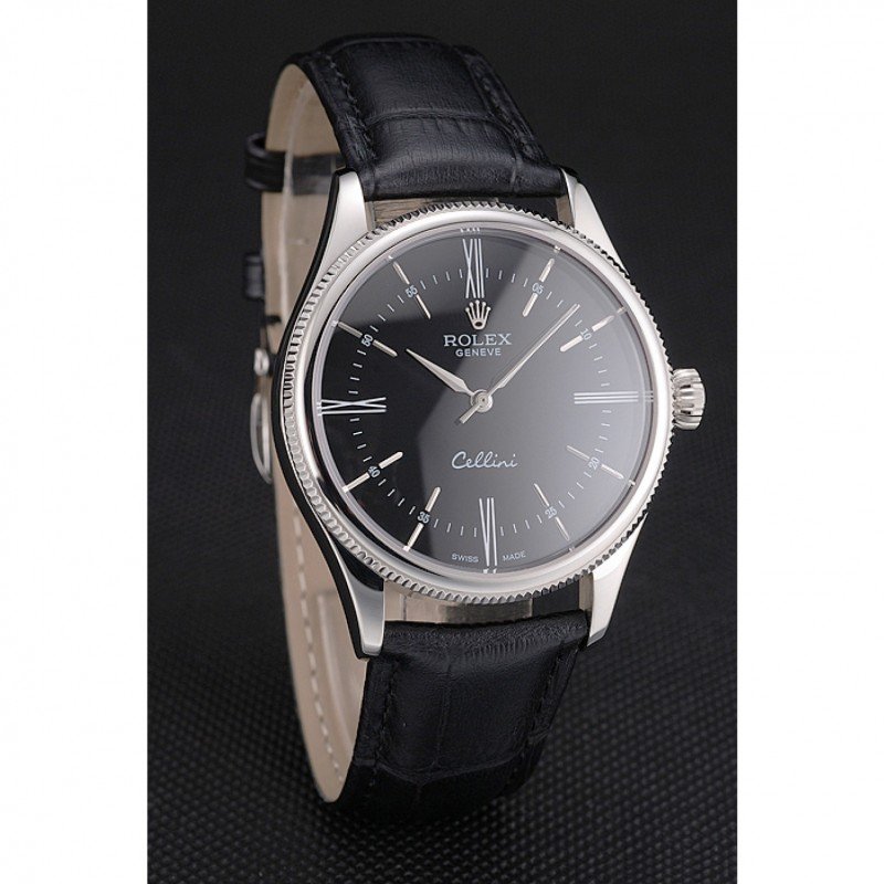 Superclone Rolex Cellini 38mm Black Dial REP016804