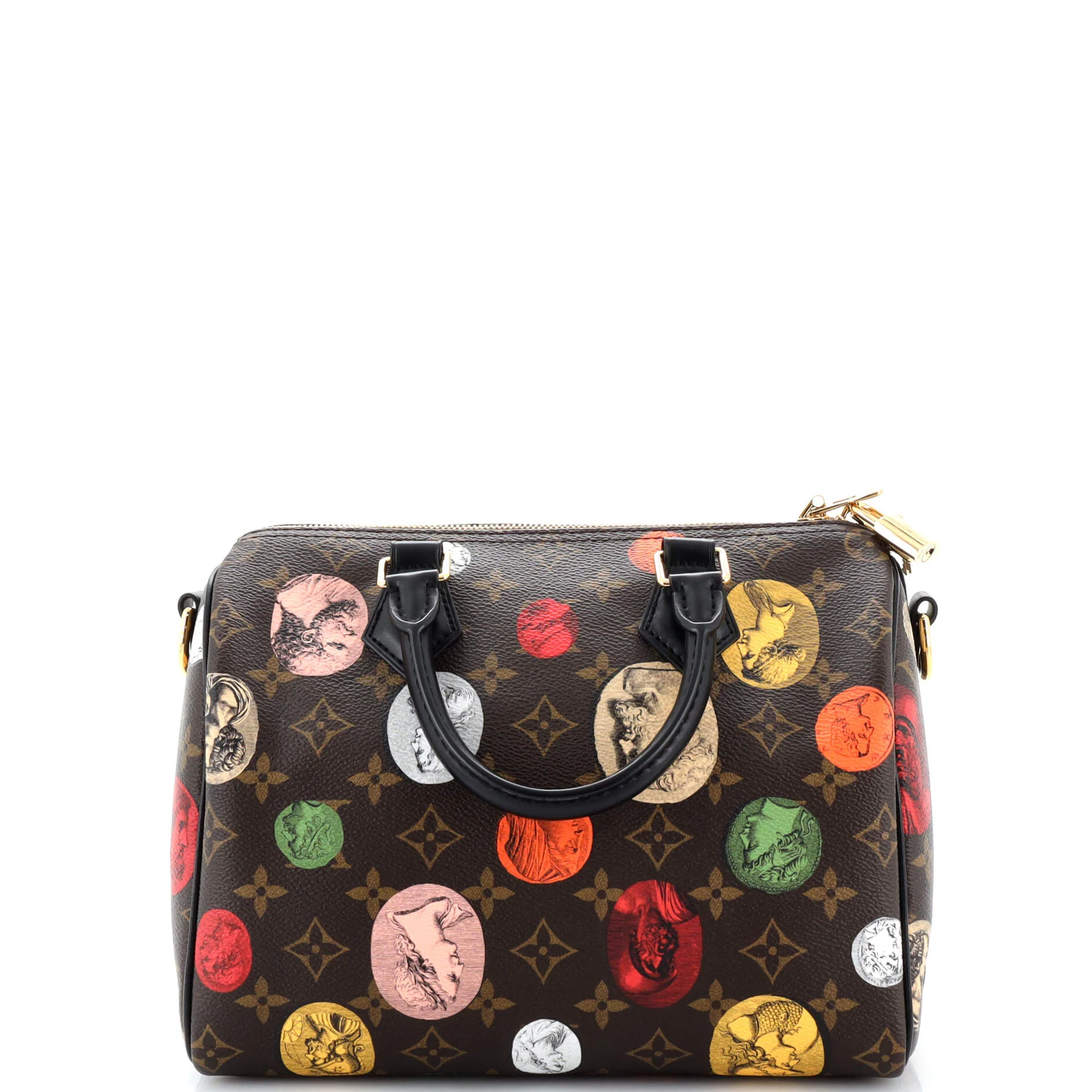 Speedy Bandouliere Bag Limited Edition Fornasetti Cameo Monogram Canvas 25