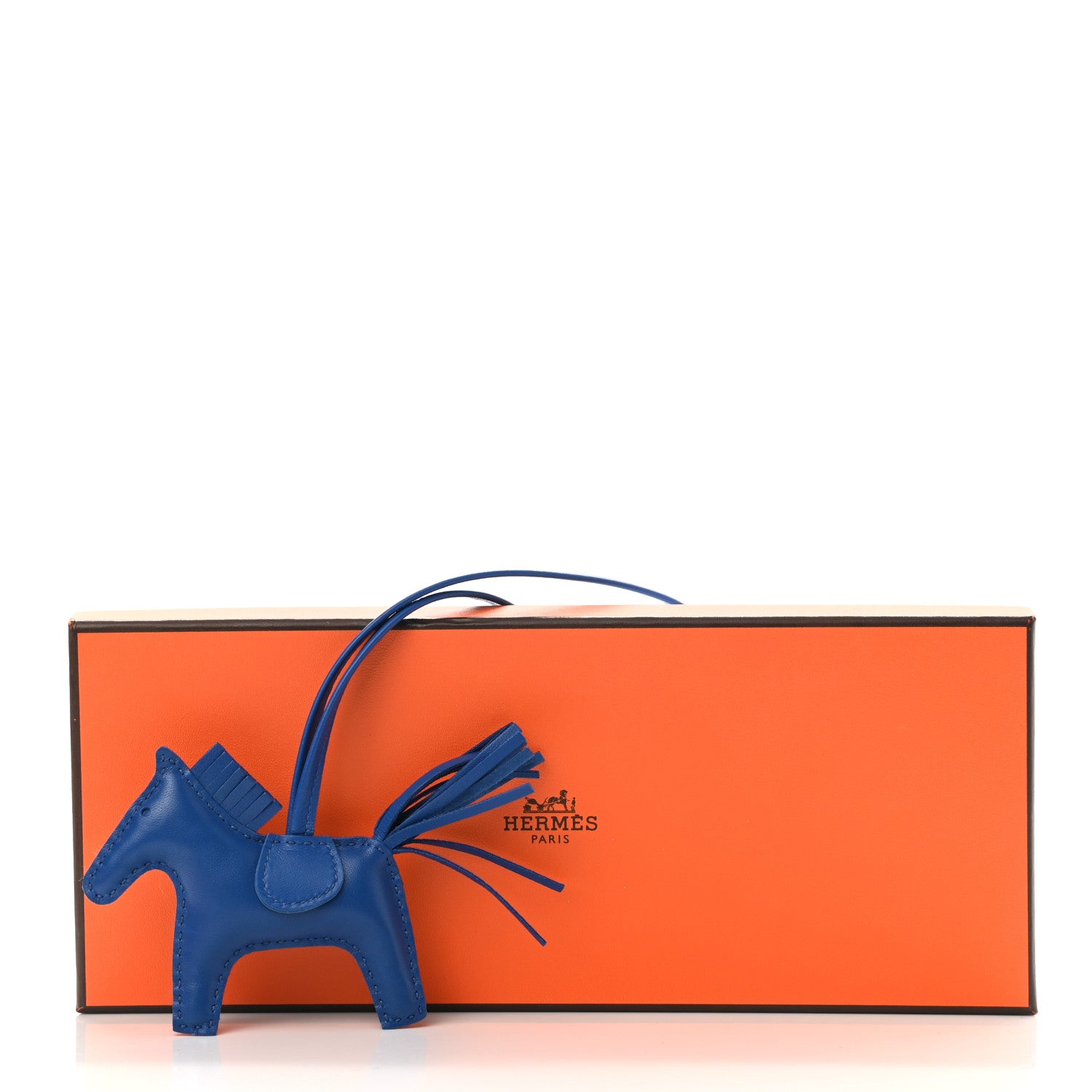 Hermès Milo Lambskin Grigri Rodeo Horse Bag Charm PM Bleu Zanzibar