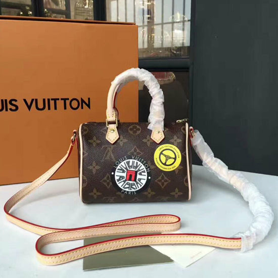 LV M62208 Nano Speedy Crossbody Bag Monogram Canvas