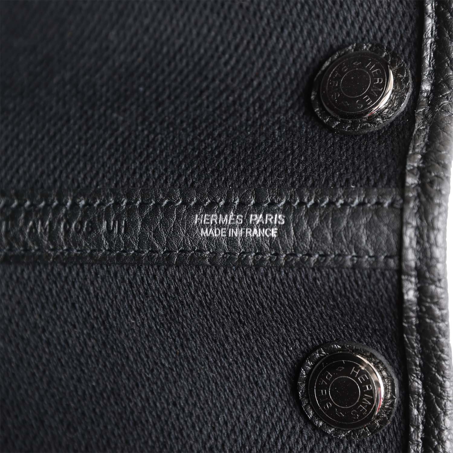 Hermès Garden Party 30 Ecru Toile and Black Negonda Palladium Hardware