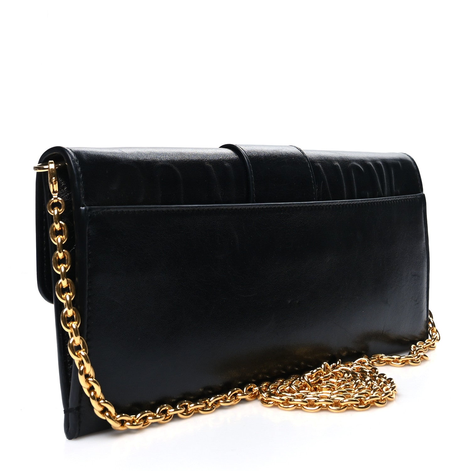 CHRISTIAN DIOR Calfskin 30 Montaigne Chain Pouch Black