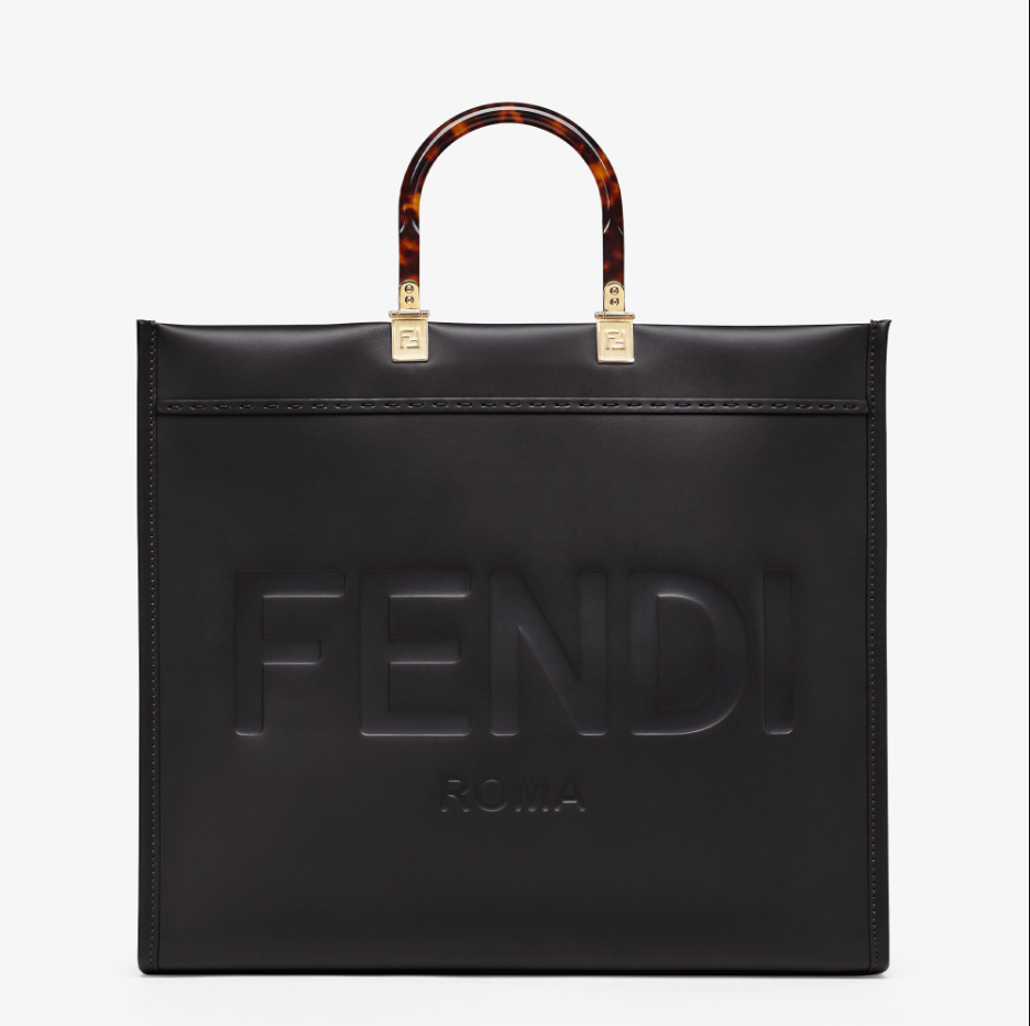 Fendi Sunshine Large - Black leather shopper