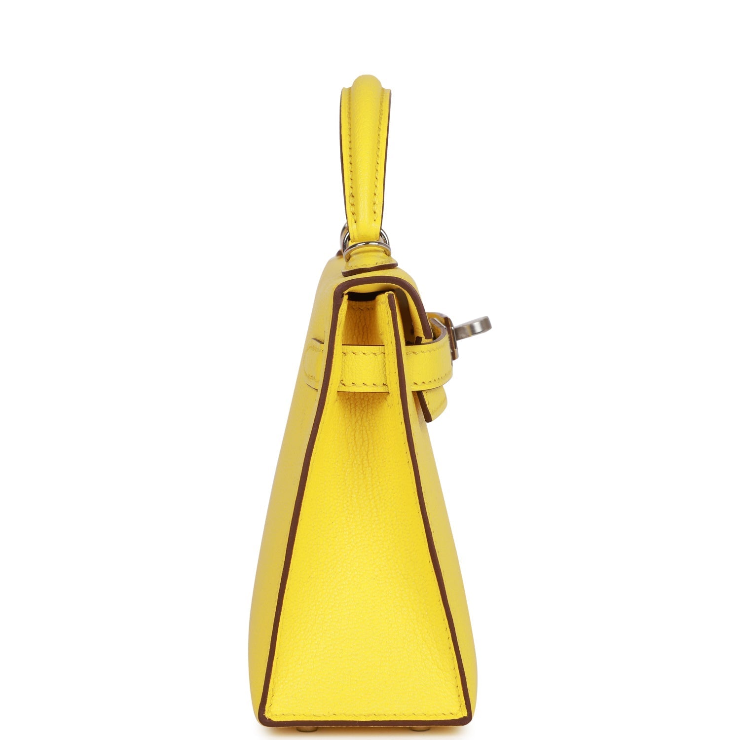 Hermès Kelly Sellier 20 Jaune Citron Chèvre Palladium Hardware