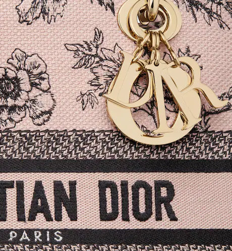 MEDIUM LADY D-LITE BAG Powder Pink Dior Jardin Botanique Embroidery