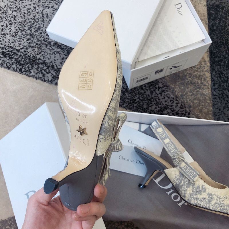 Jacquard Embroidered Bow Sandals