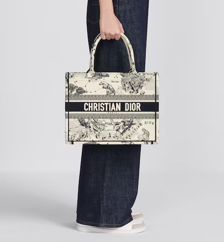 MEDIUM DIOR BOOK TOTE Latte Dior Zodiac Embroidery (36 x 27.5 x 16.5 cm)