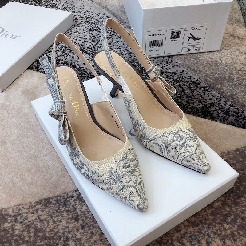 Jacquard Embroidered Bow Sandals