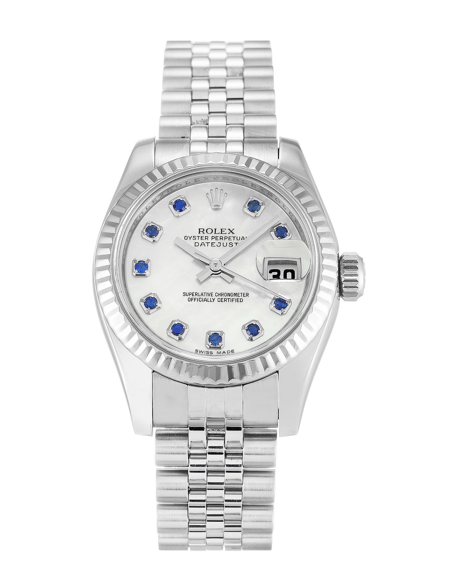 Rolex Datejust Lady Pearl-White & Sapphire Dial 179174