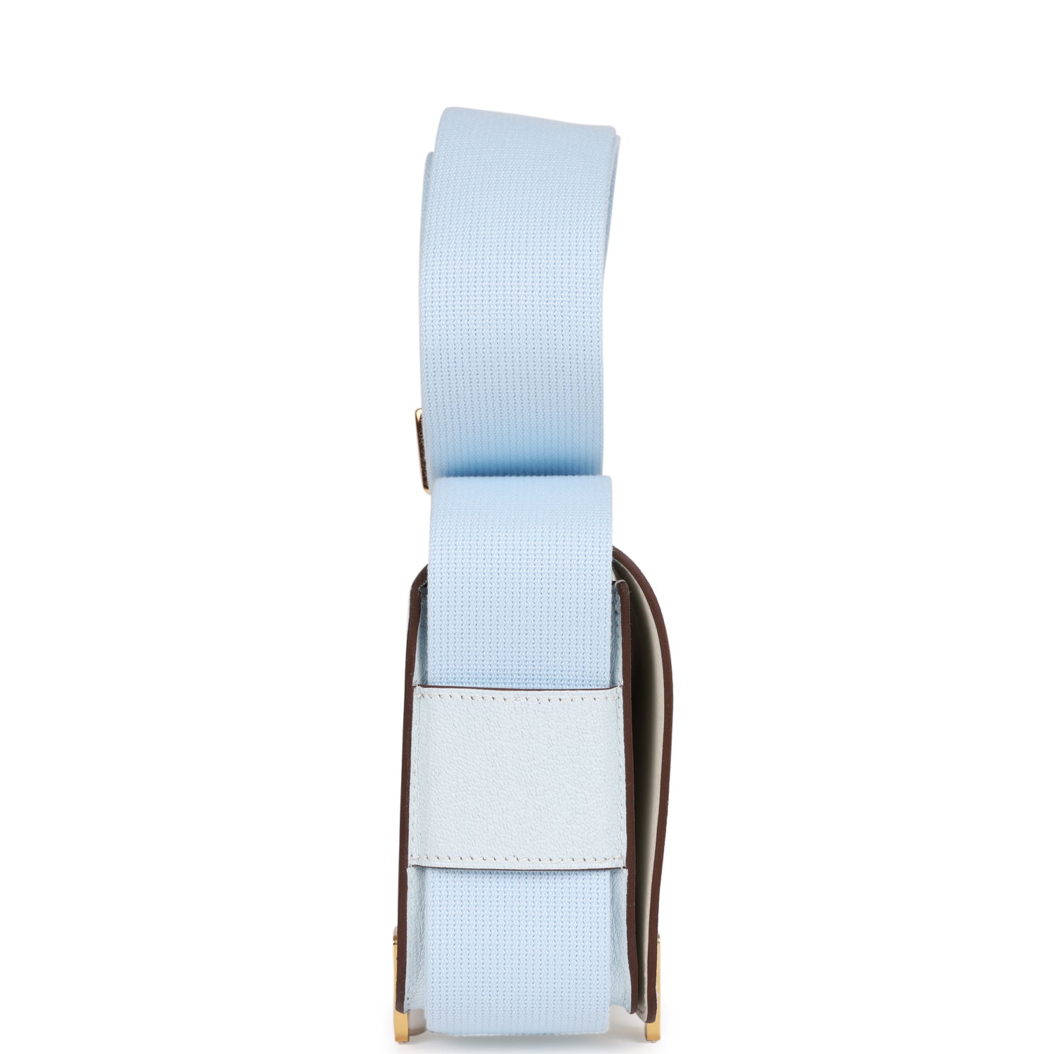 Hermès Geta Bleu Brume Verso Chevre Gold Hardware