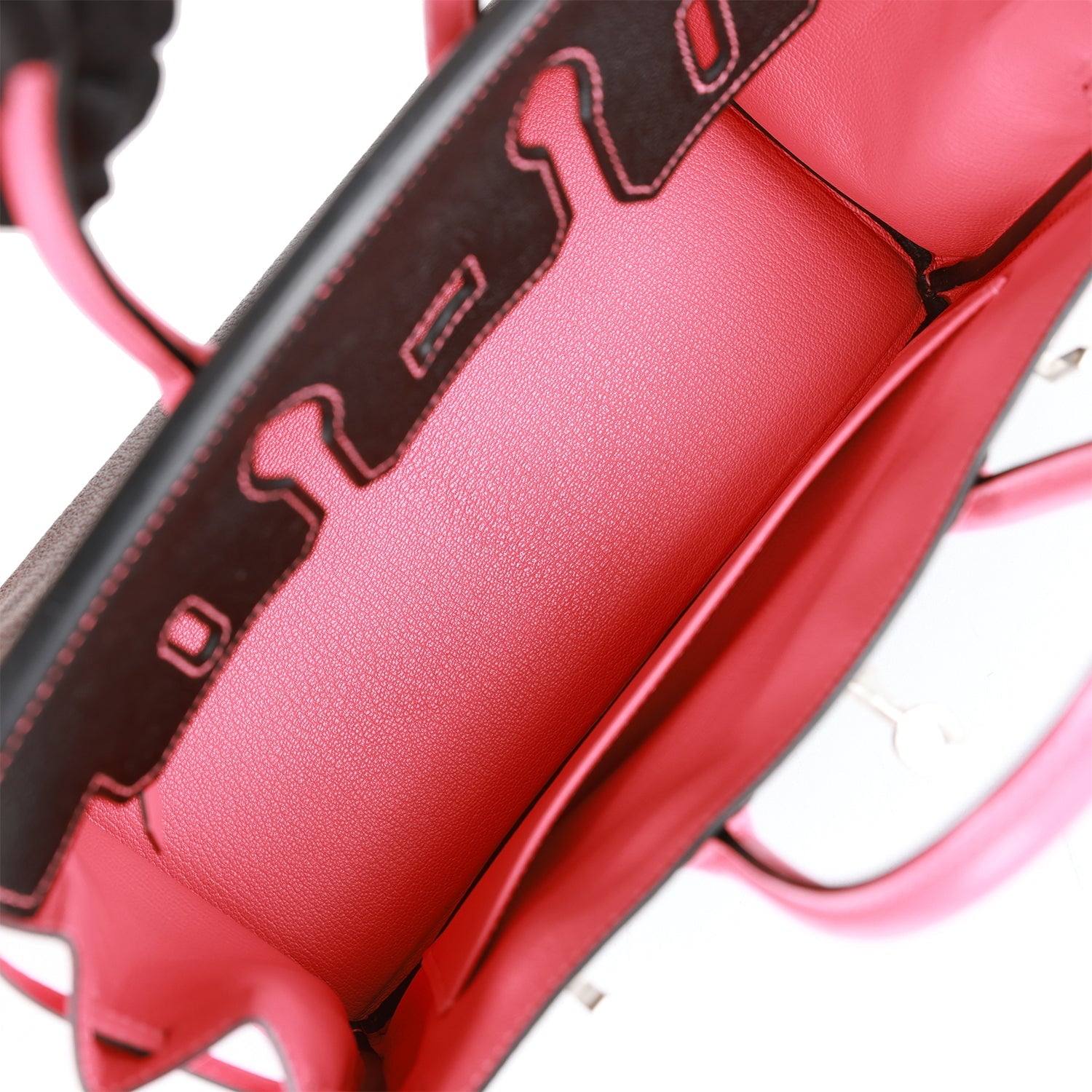 Hermès Special Order (HSS) Birkin 25 Black and Rose Azalee Chèvre Brushed Palladium Hardware