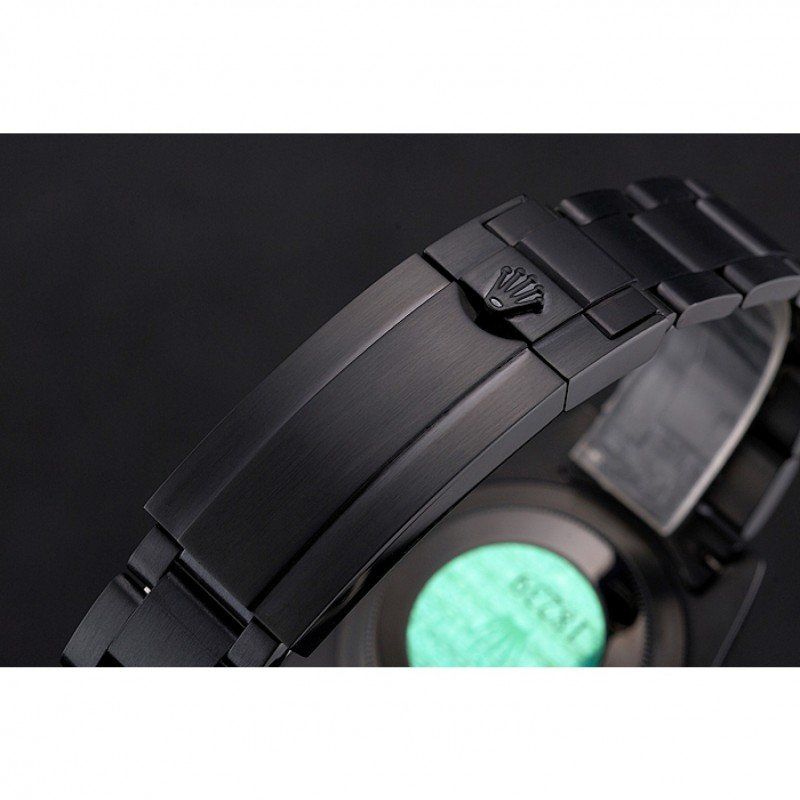 Swiss Rolex GMT Master II Black Dial Blue And Black Bezel Black PVD Case And Bracelet PR18239