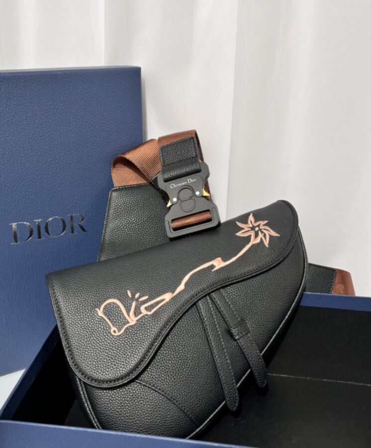 Dior Cactus Jack Dior Saddle Bag Black