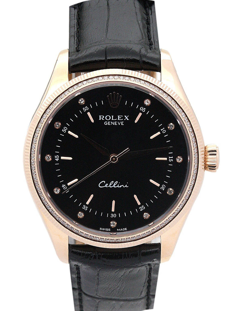 Replica Rolex Cellini 39.5mm Black Dial 5310-2