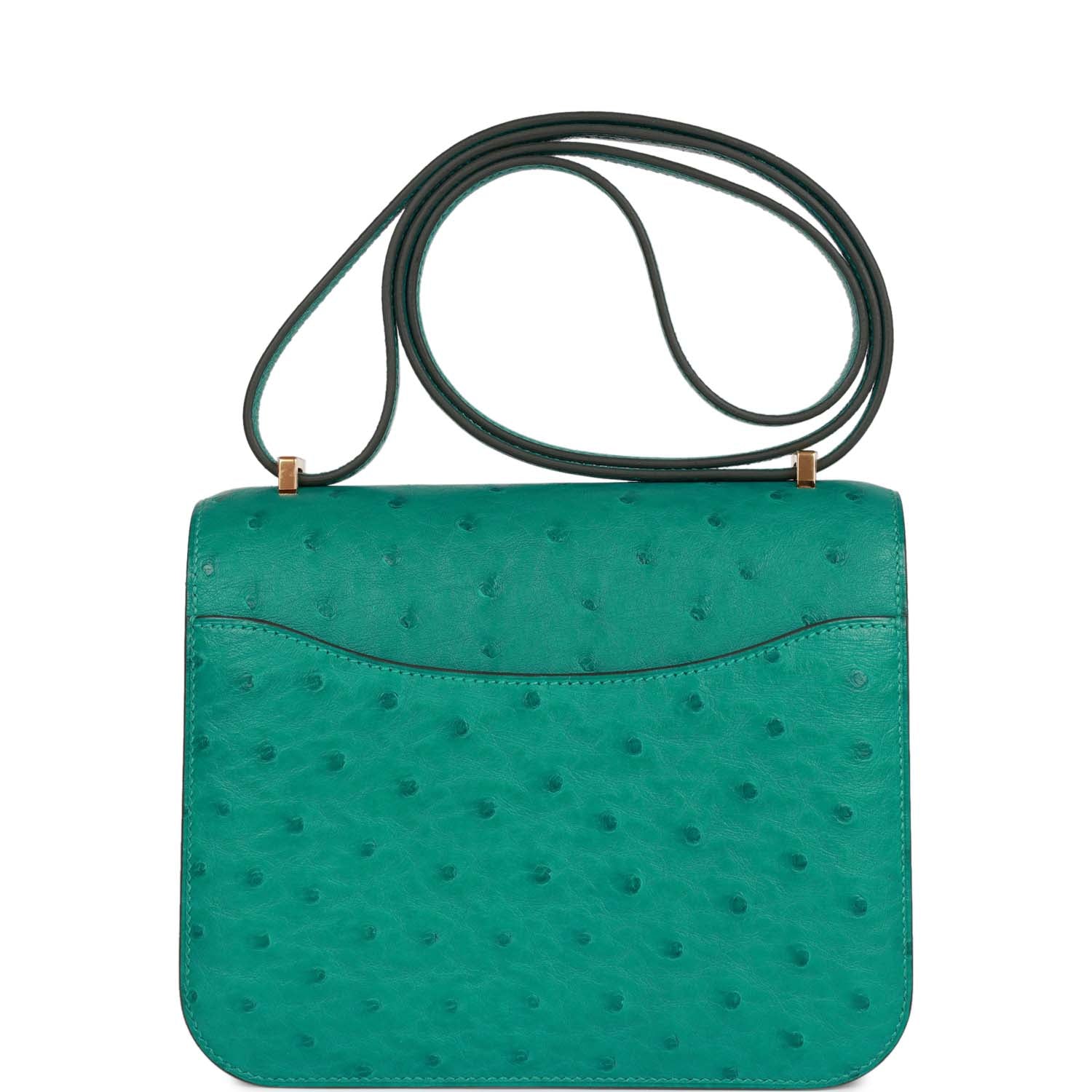 Hermès Constance 18 Vert Verone Ostrich Gold Hardware