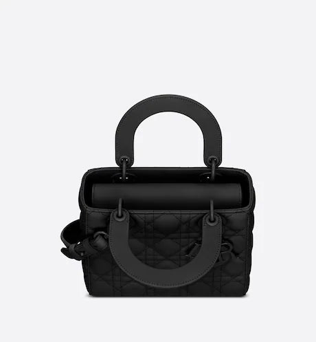 SMALL LADY DIOR MY ABCDIOR BAG Black Ultramatte Cannage Calfskin
