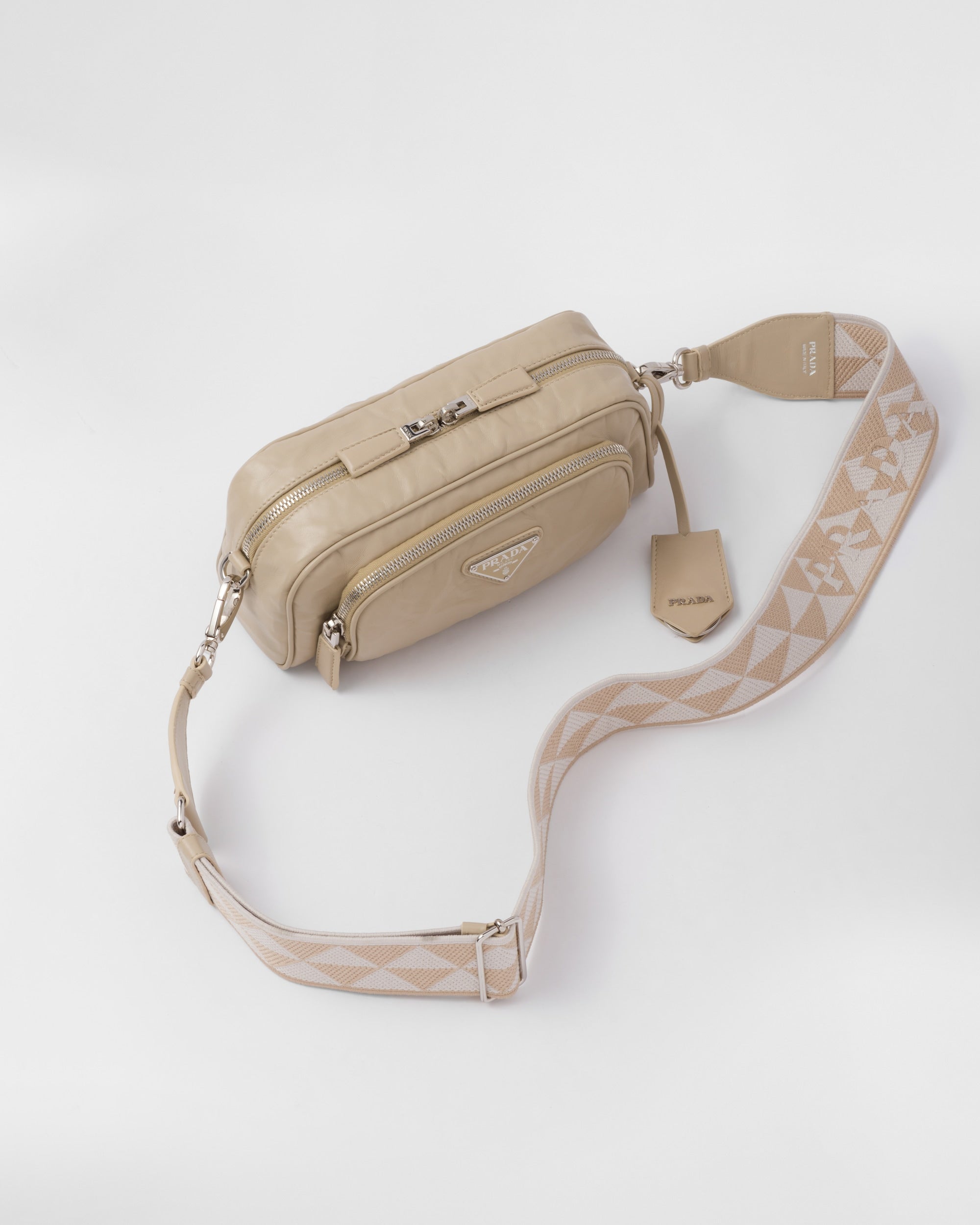 Prada Nappa antique leather multi-pocket shoulder bag - Desert Beige