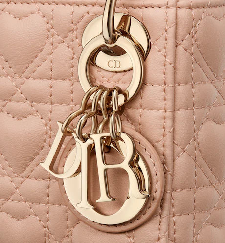 MICRO LADY DIOR BAG Pink Cannage Lambskin with Heart Motif
