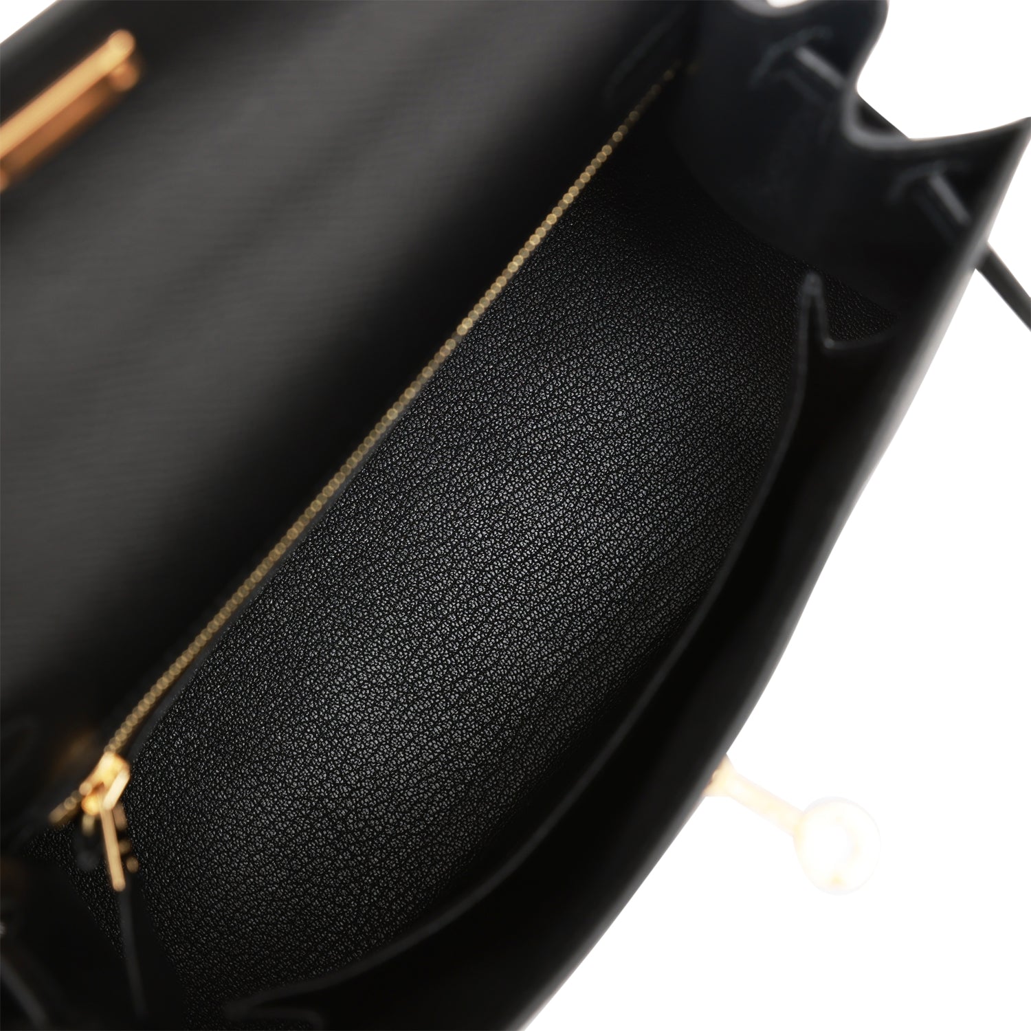 Hermès Kelly Sellier 25 Black Epsom Gold Hardware