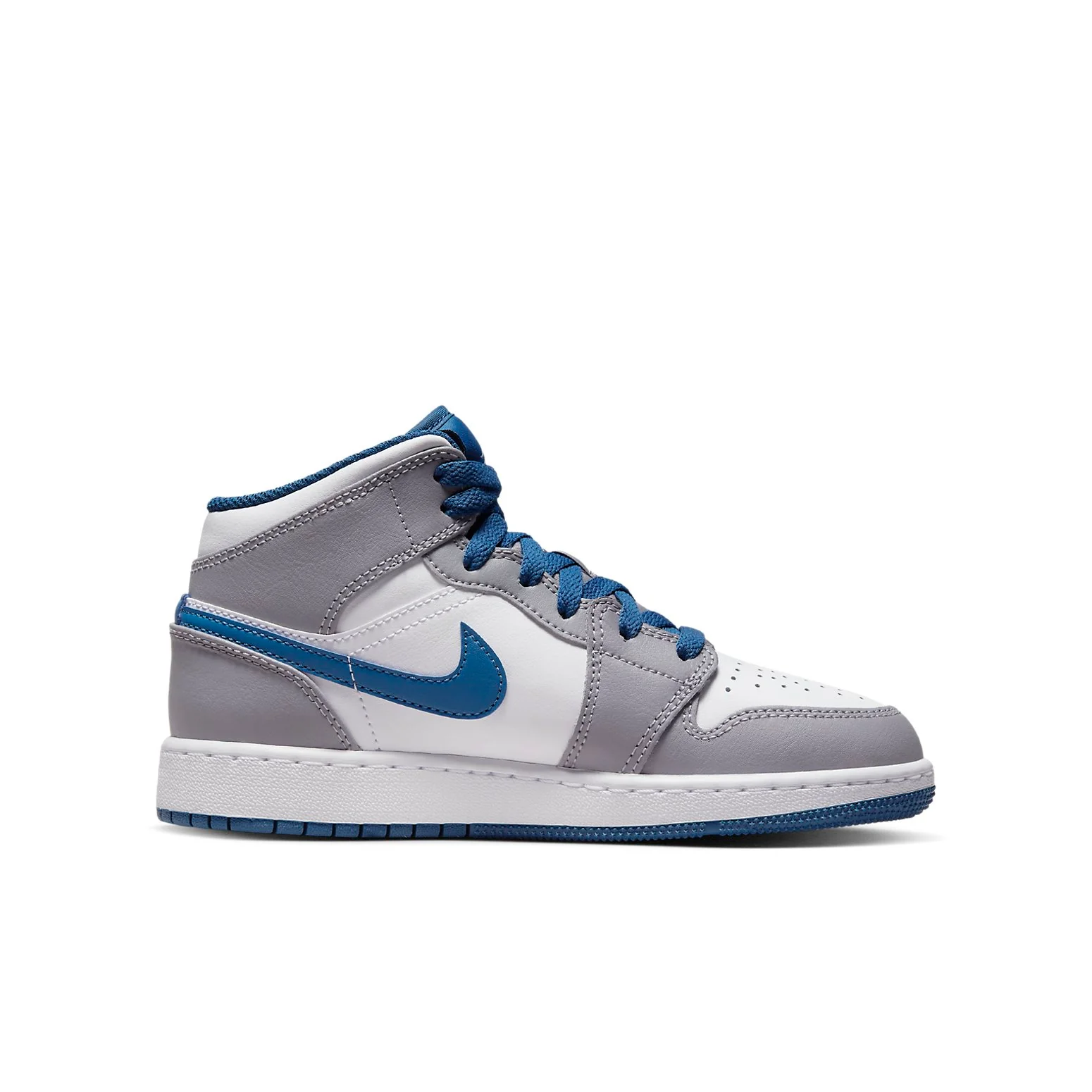 (GS) Air Jordan 1 Mid 'Cement True Blue' DQ8423-014