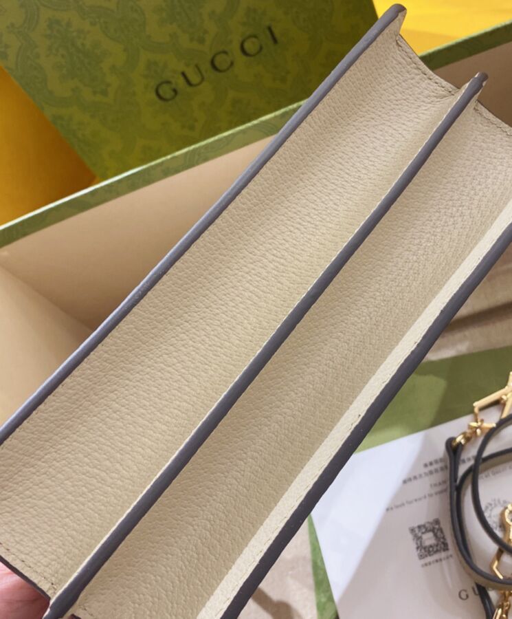 Gucci Ophidia Small GG Top Handle Bag Cream