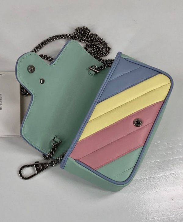 Gucci GG Marmont Super Mini Silver Logo Magnetic Buckle Chian Strap Female Latest Colorful Diagonal Quilted Leather Flap Crossbody Bag