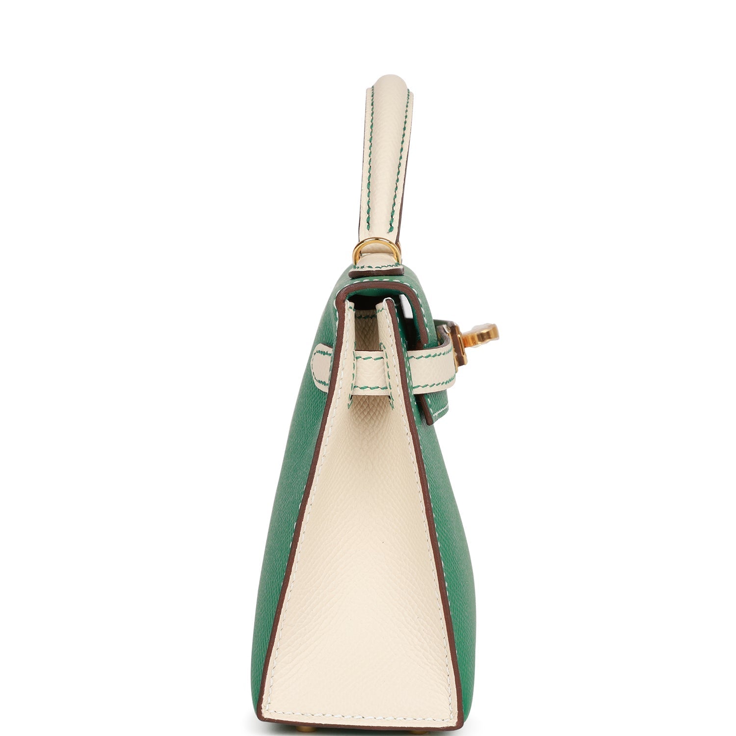 Hermès Special Order (HSS) Kelly Sellier 20 Vert Jade and Craie Epsom Gold Hardware