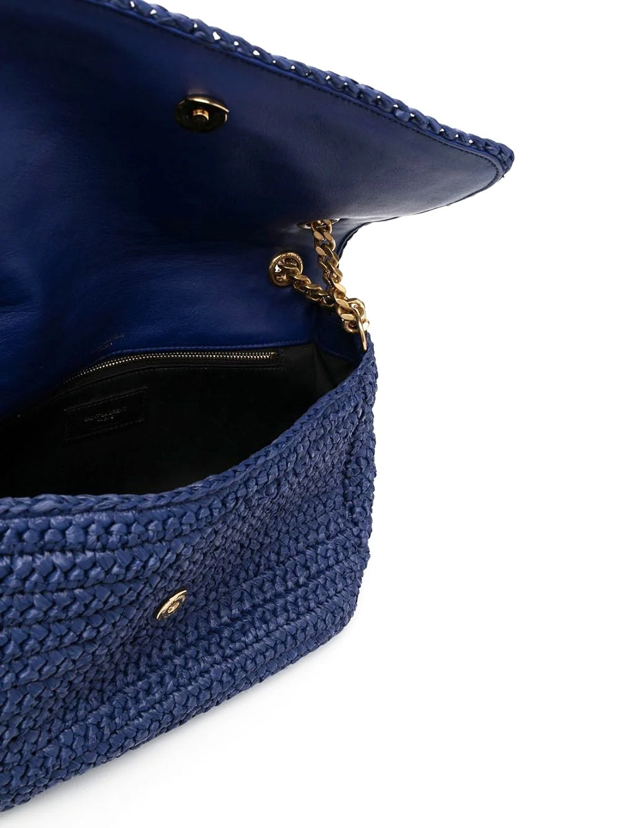 YSL Niki Medium Chain Bag in Raffia and Leather