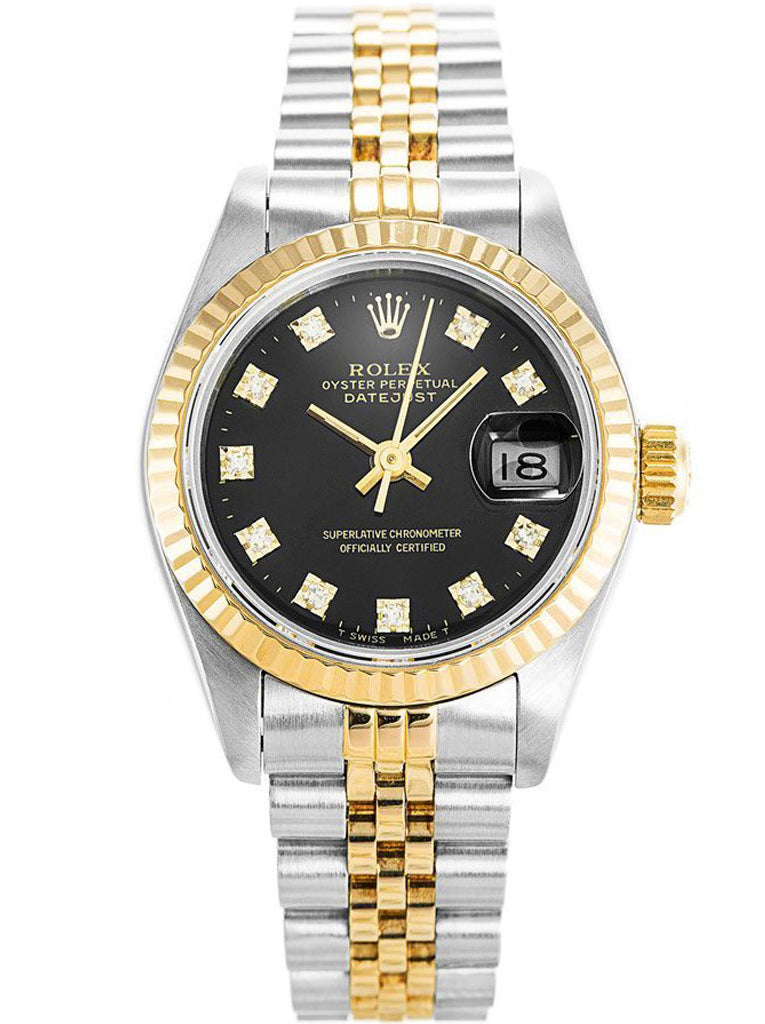 Replica Rolex Datejust 26mm Black Dial 69173