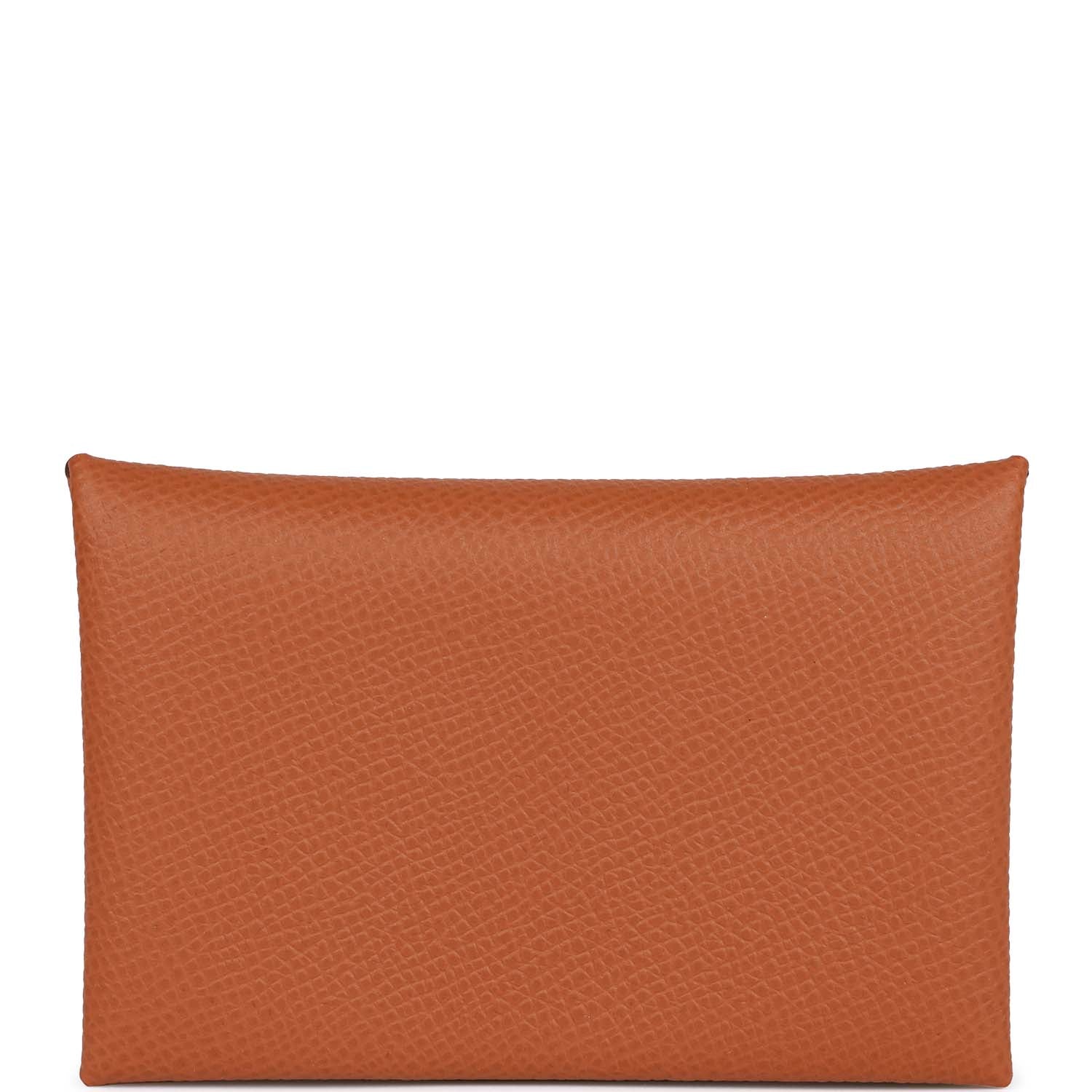 Hermès Calvi Card Holder Gold Epsom Palladium Hardware