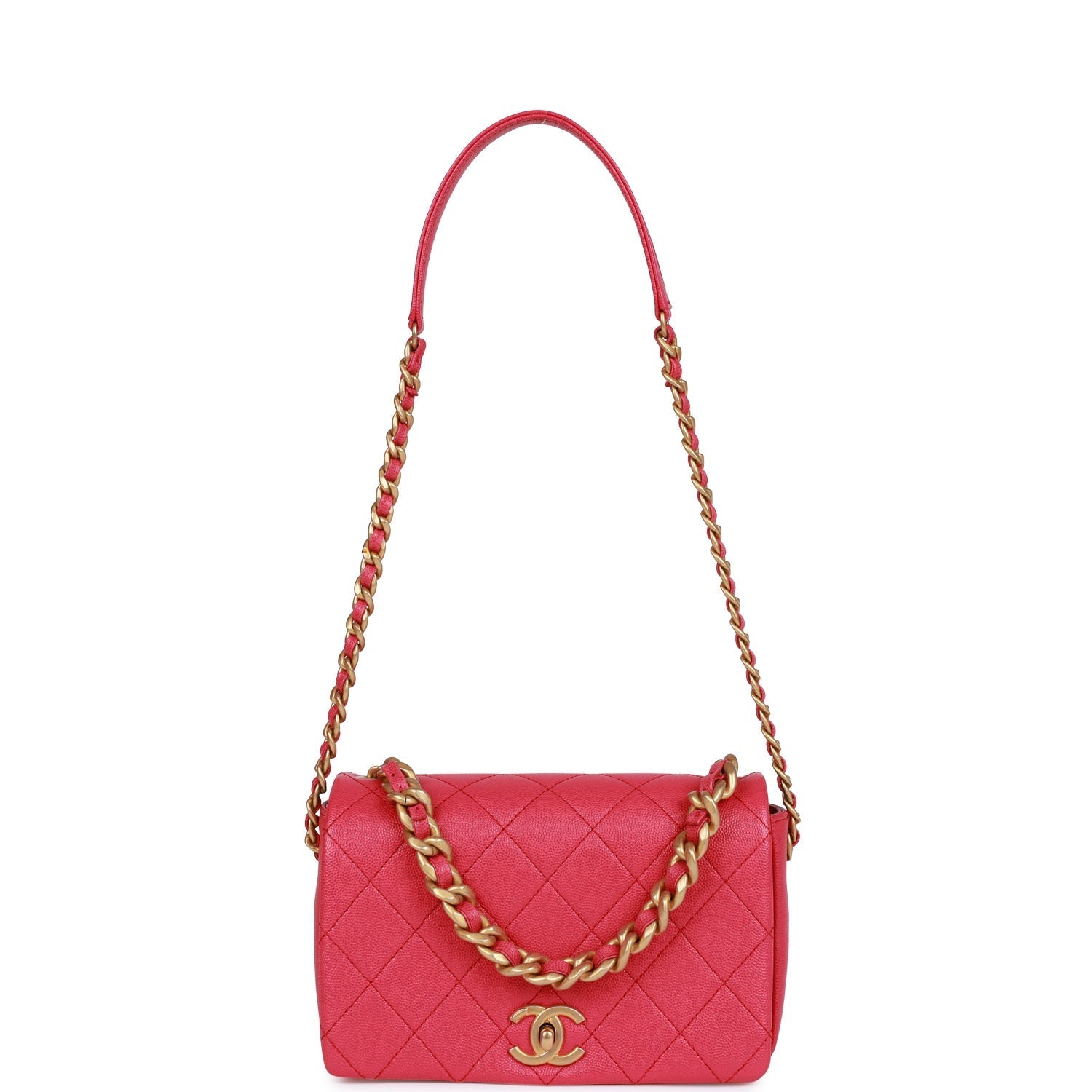Fashion Therapy Flap Bag Hot Pink Caviar Gold Hardware