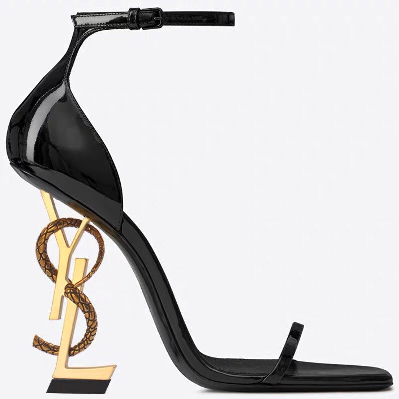 9 Color Snake Print High Heeled Sandals