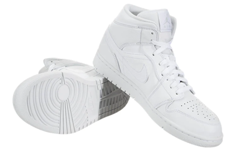 Air Jordan 1 Mid 'Triple White 2018' 554724-109
