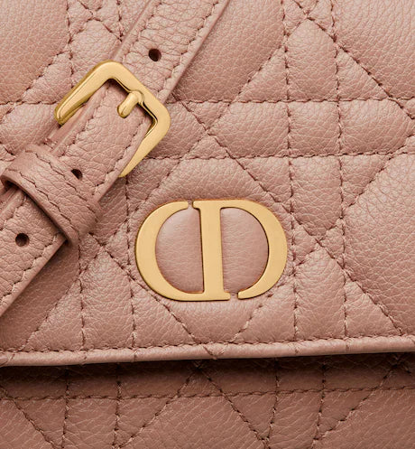 DIOR CARO POUCH Blush Supple Cannage Calfskin