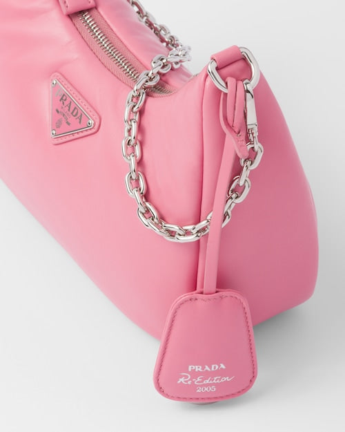 Padded nappa-leather Prada Re-Edition shoulder bag - Geranium Pink