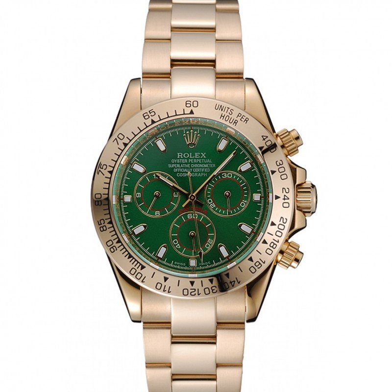 Rolex Cosmograph Daytona Green Dial Rose Gold Case And Bracelet 1454244