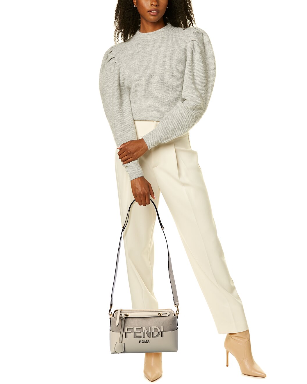 Fendi By The Way Medium Canvas & Leather Shoulder Bag