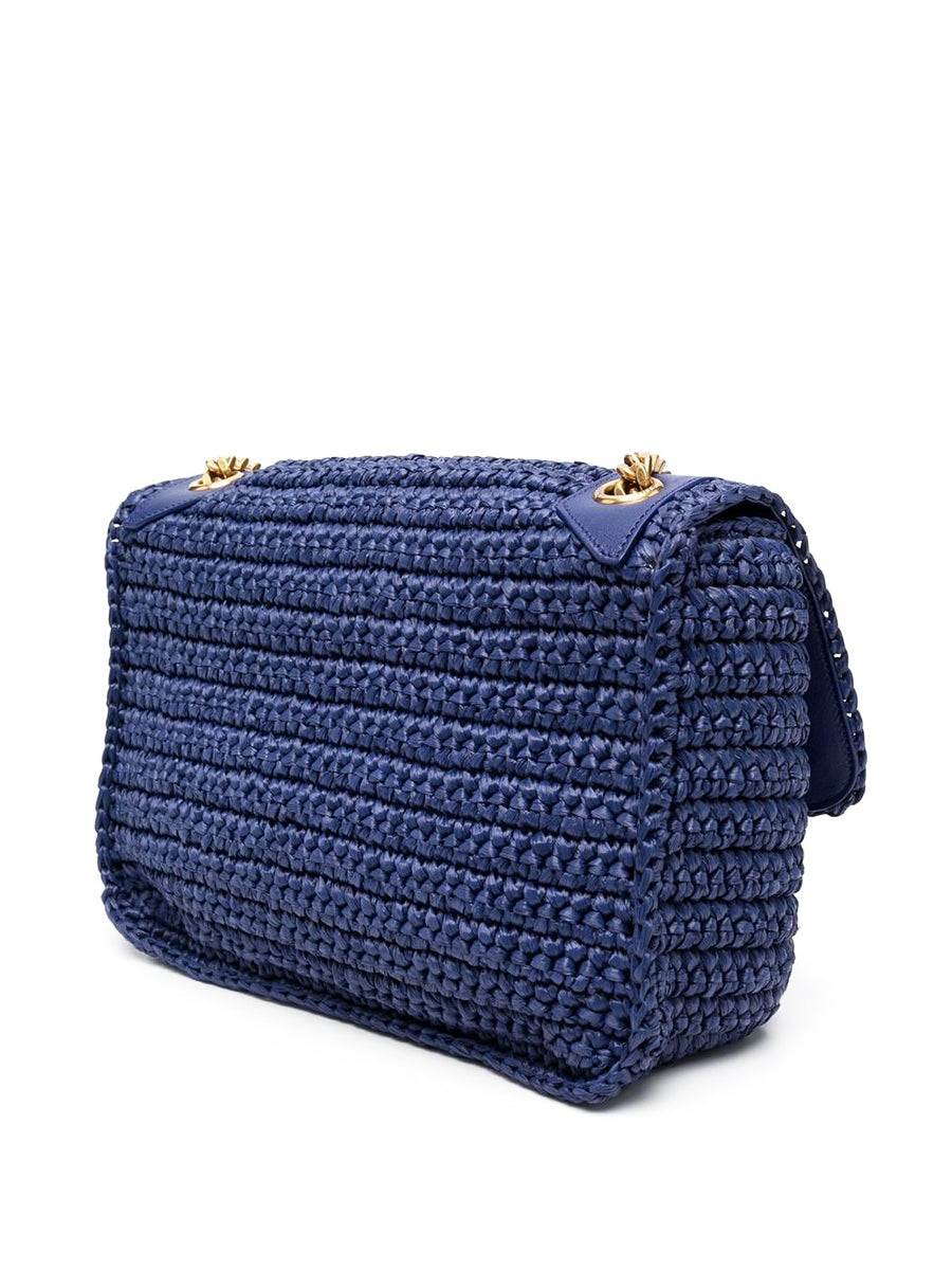 YSL Niki Medium Chain Bag in Raffia and Leather