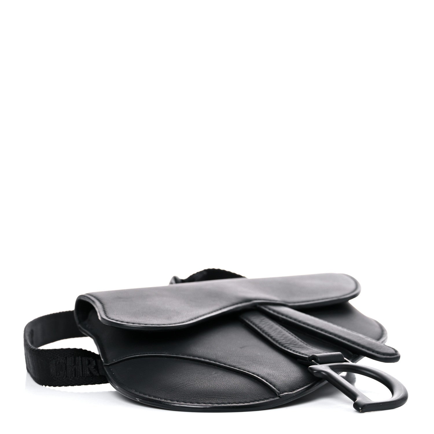 CHRISTIAN DIOR Ultra Matte Calfskin Saddle Belt Bag Black