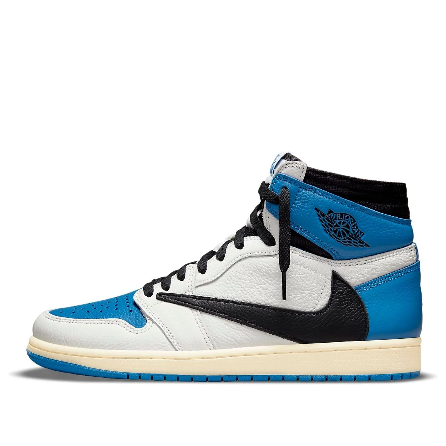 Fragment Design x Travis Scott x Air Jordan 1 Retro High 'Sail Black Military Blue' DH3227-105