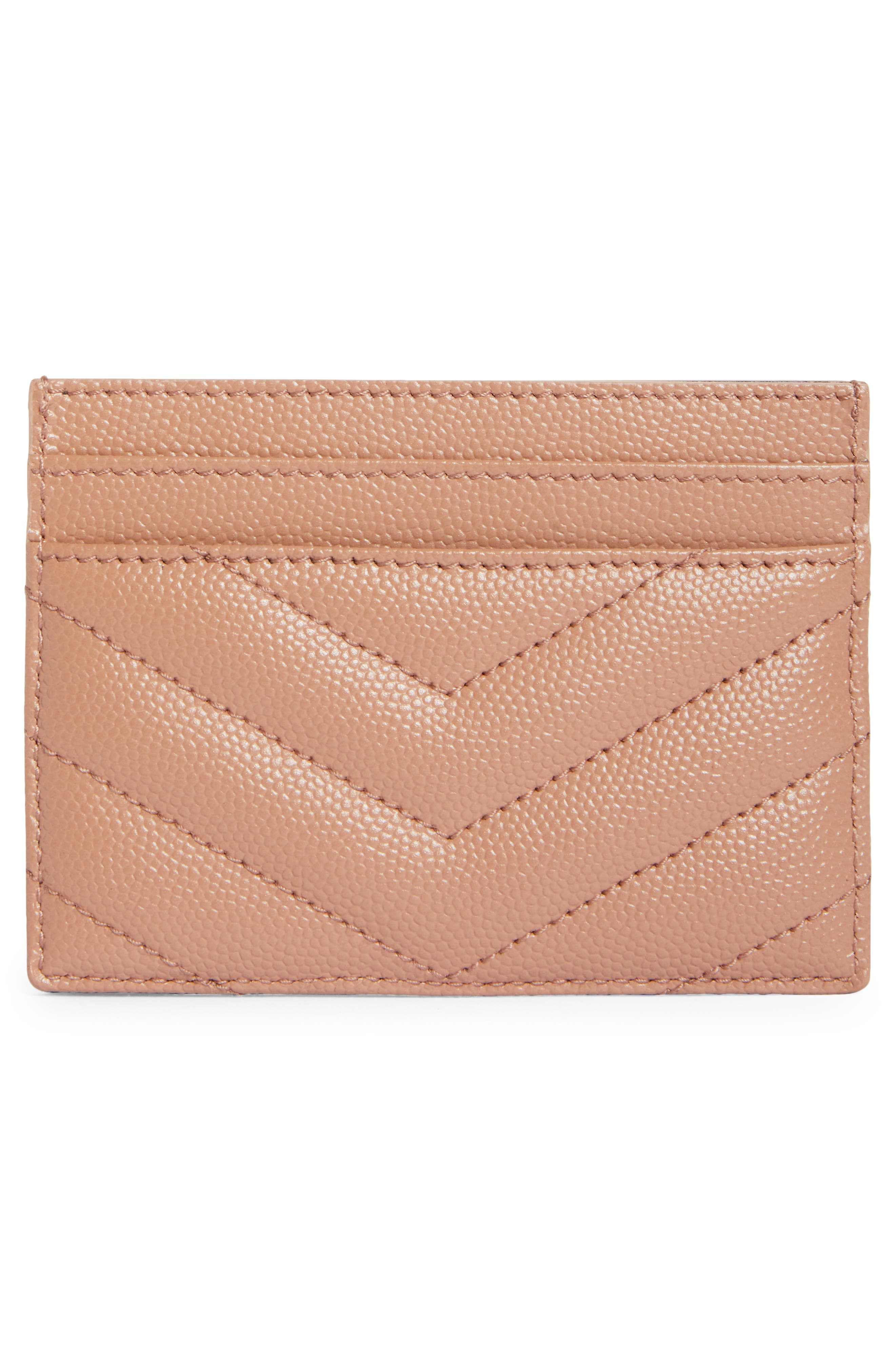 YSL Cassandre YSL Matelasse Card Case in Grain de Poudre Embossed Leather