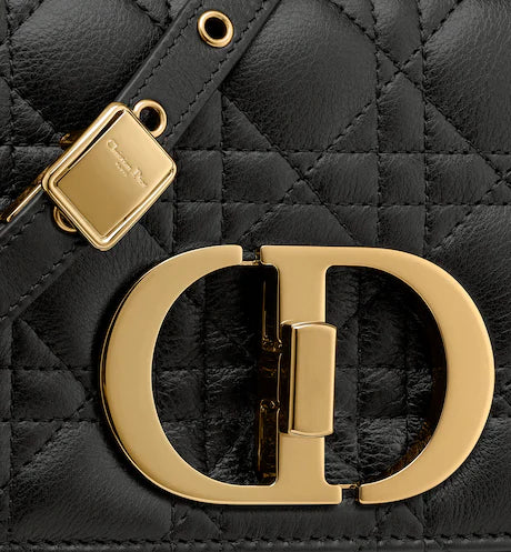 SMALL DIOR CARO BAG Black Supple Cannage Calfskin