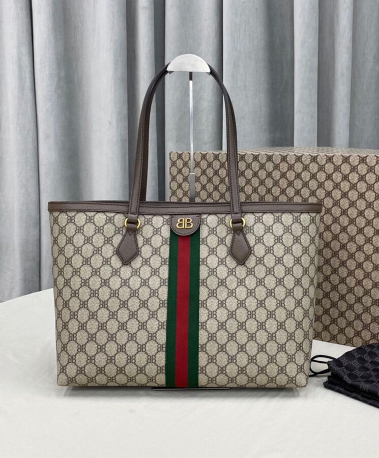 Balenciaga Hacker Medium Tote Bag Dark Coffee