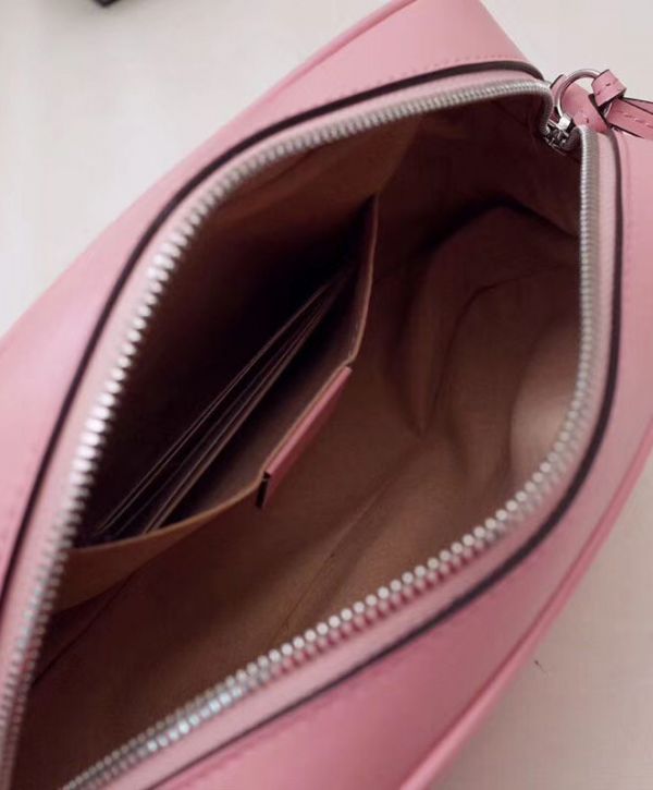 Gucci GG Marmont Silver Logo Signature Zipper Closure Chevron Design Women Fashion Small Red Quilted Leather Crossbody Bag