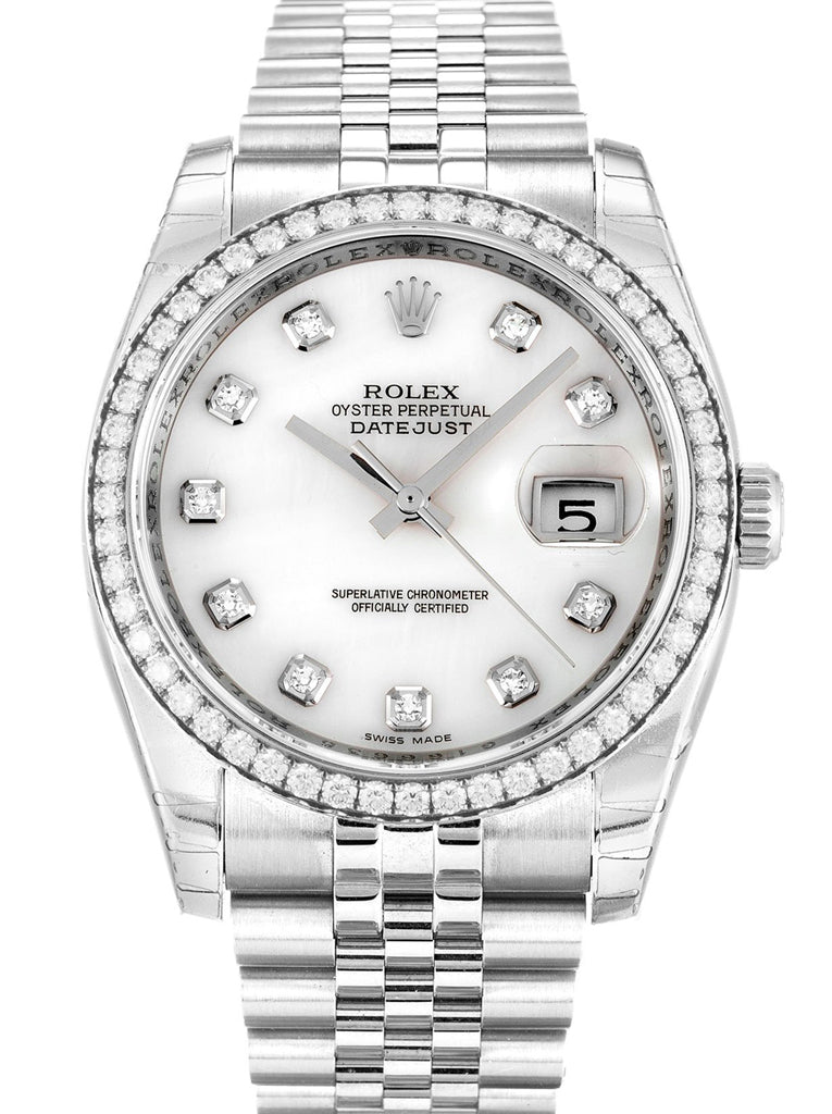 Replica Rolex Datejust 36mm Mother of Pearl – White Dial 116244