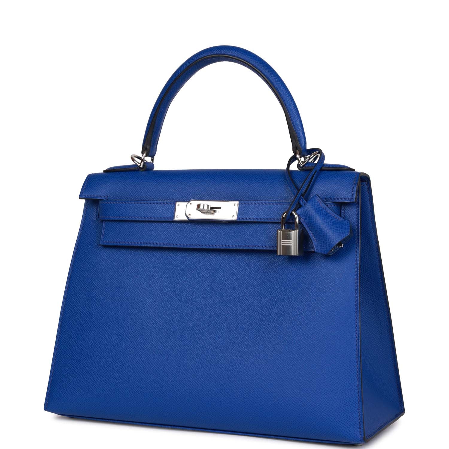 Hermès Bleu Royal Epsom Sellier Kelly 28cm Palladium Hardware
